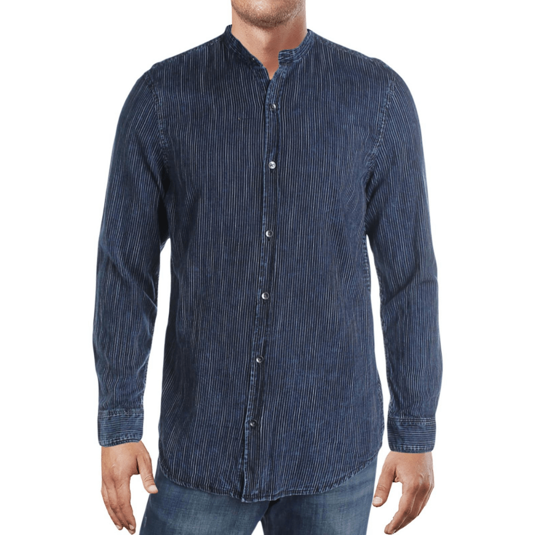 INC INTERNATIONAL CONCEPTS Mens Tops XXXL / Navy INC - Pinstripe Button-Down Shirt