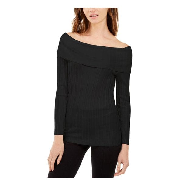 INC INTERNATIONAL CONCEPTS Womens Tops XL / Black INC - Off-the-Shoulder Ribbed Sweater