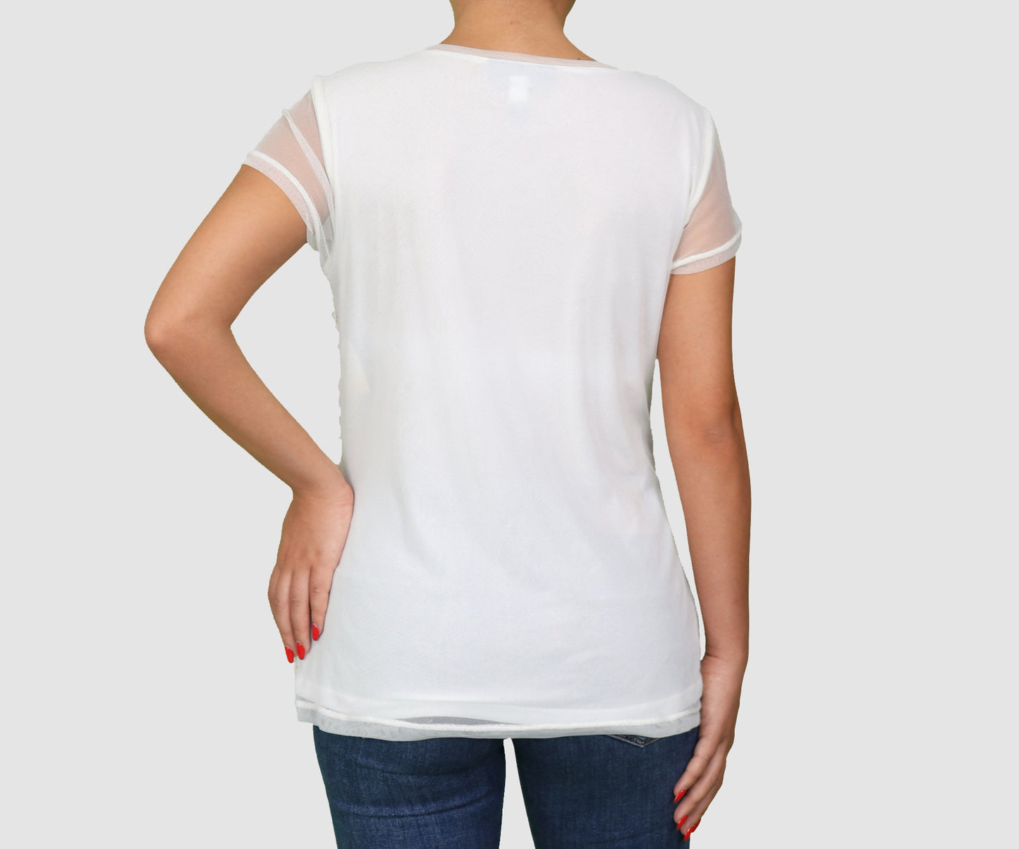 INC INTERNATIONAL CONCEPTS Womens Tops Medium / White/ Gold Short Sleeve Top