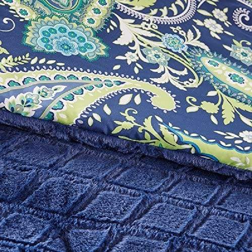 Intelligent Design Comforter/Quilt/Duvet Full/Queen Intelligent Design - Blue Paisley Themed 3 Pieces Comforter Set
