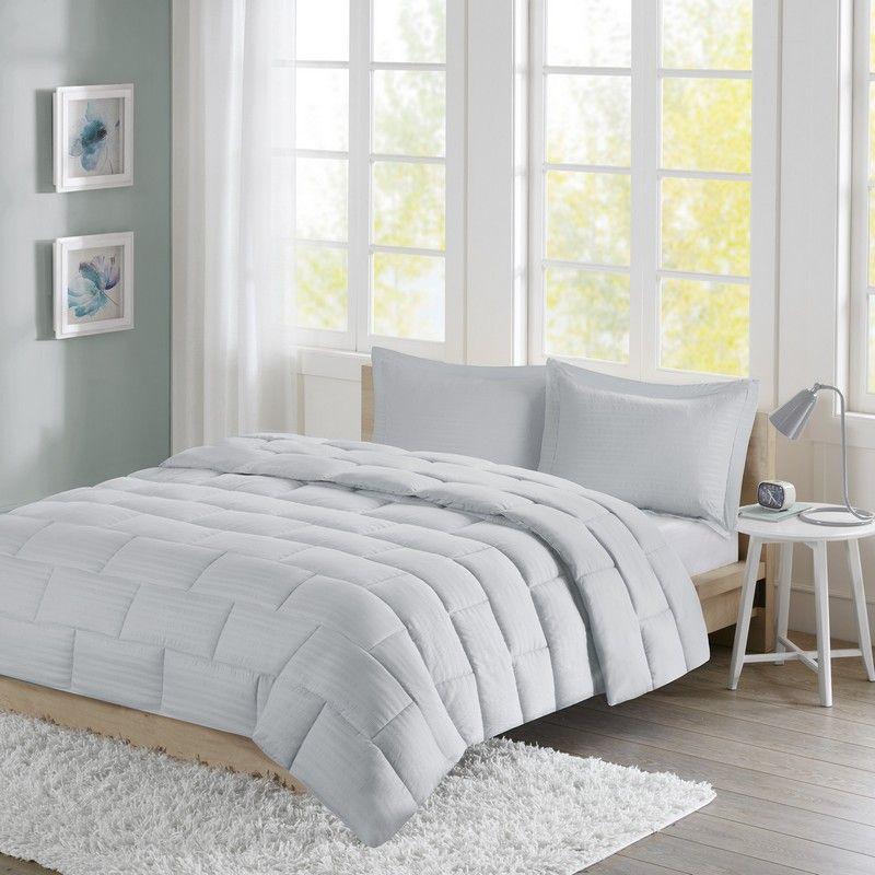 Intelligent Design Comforter/Quilt/Duvet King / Grey Intelligent Design - Brick Cut Comforter Set