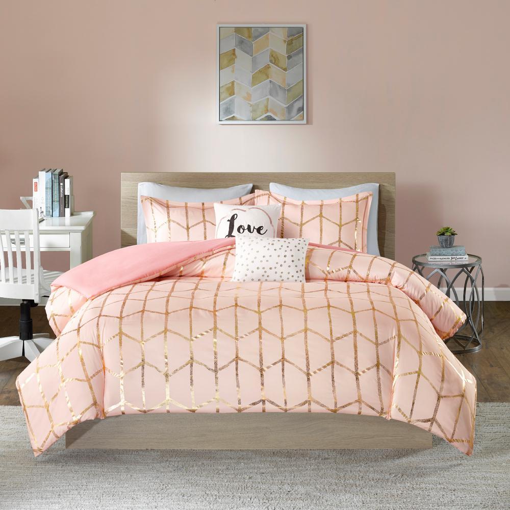 Intelligent Design Comforter/Quilt/Duvet Full/Queen / Pink Intelligent Design - Khloe Duvet Cover Set