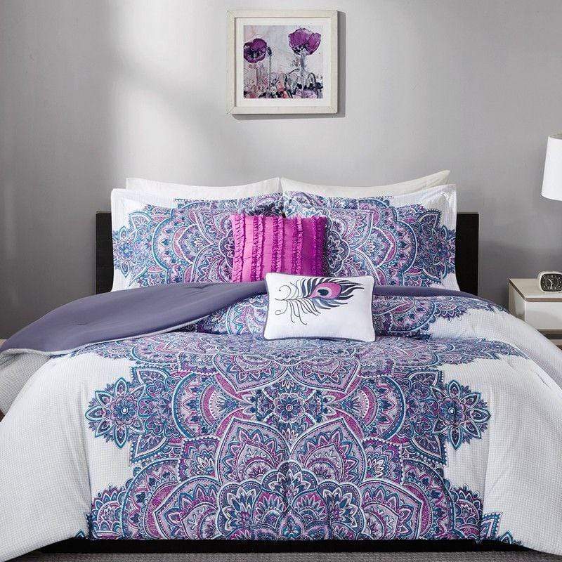 Intelligent Design Comforter/Quilt/Duvet Twin / Purple Intelligent Design - Mandala Twin Comforter