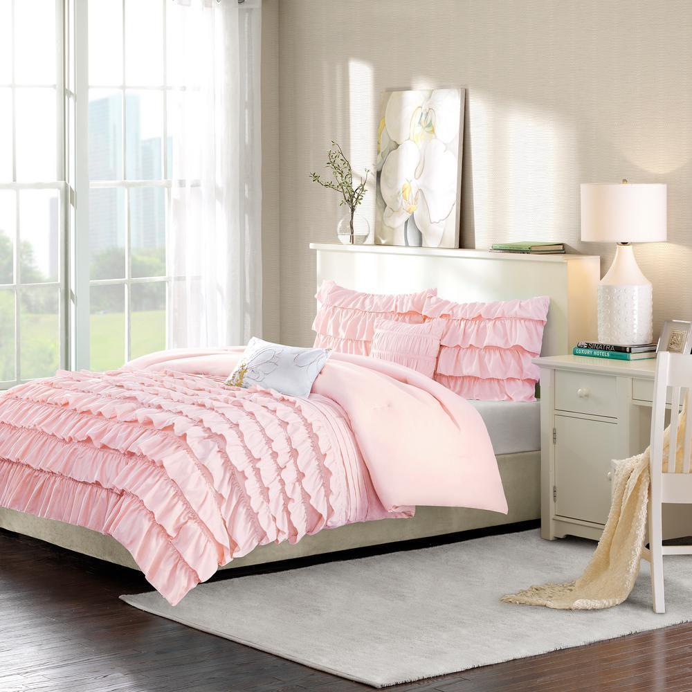 Intelligent Design Comforter/Quilt/Duvet Full Queen / Pink Intelligent Design - Marley Comforter Set