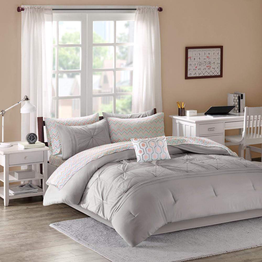 Intelligent Design Comforter/Quilt/Duvet Twin / Grey Intelligent Design - Twin Grey Comforter Set