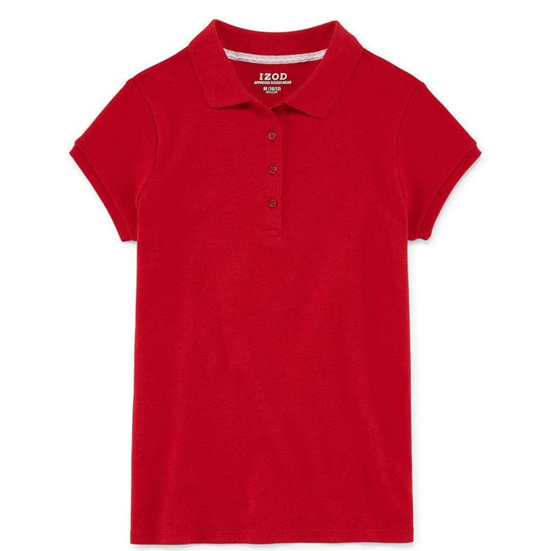 IZOD Girls Tops M / Red IZOD - Kids - Stretch Polo Shirt