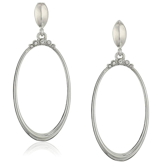 JESSICA SIMPSON Womens Jewelry Silver JESSICA SIMPSON - Crowned Oval Frontal Earrings