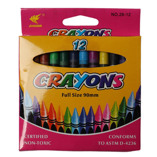 JINGHUA School Bags & Supplies JINGHUA - Thin Wax Crayons 12 Colors