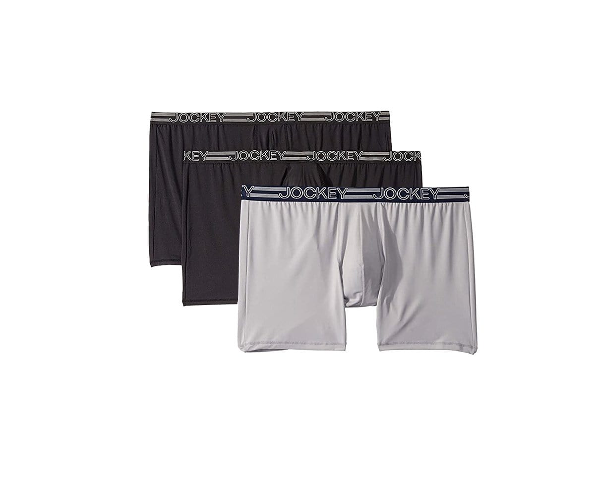 JOCKEY Mens Underwear Large / Black - Grey JOCKEY - Midway Boxer Briefs - 3 Pack