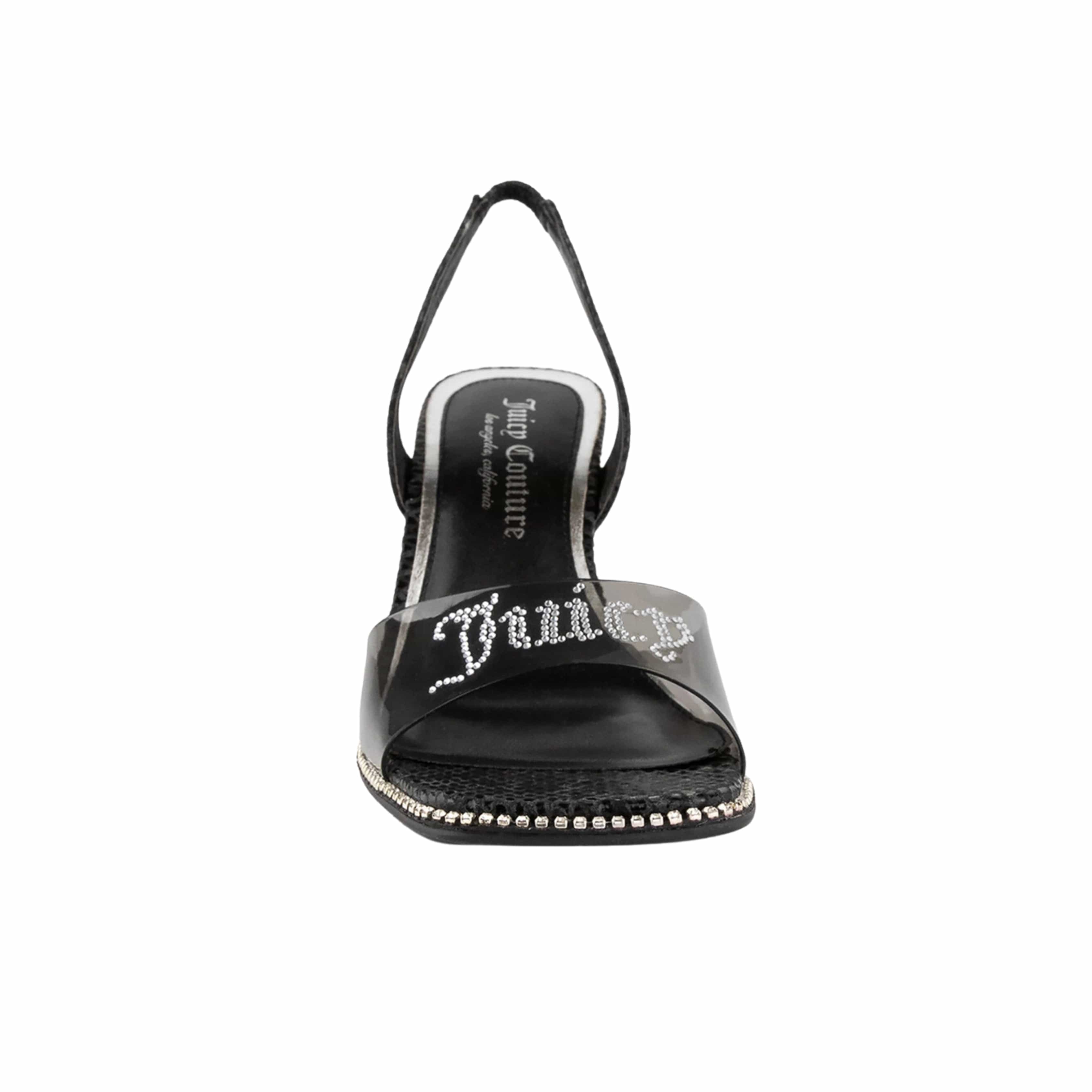 NEW Juicy Couture Slide On Sandals Silver Bling Rhinestone Black US Size 7  | eBay