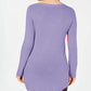KAREN SCOTT Womens Tops S / Purple KAREN SCOTT -  Curved Hem Pullover Solid Tunic