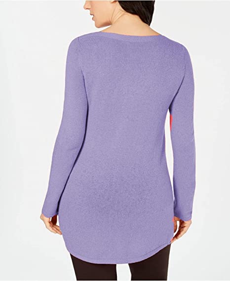 KAREN SCOTT Womens Tops S / Purple KAREN SCOTT -  Curved Hem Pullover Solid Tunic