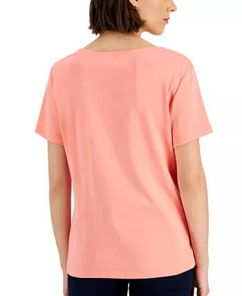 KAREN SCOTT Womens Tops XL / Pink KAREN SCOTT - Short Sleeve Scoop Neck Top