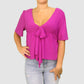 KENSIE Womens Tops Large / Purple Short Sleeve Top