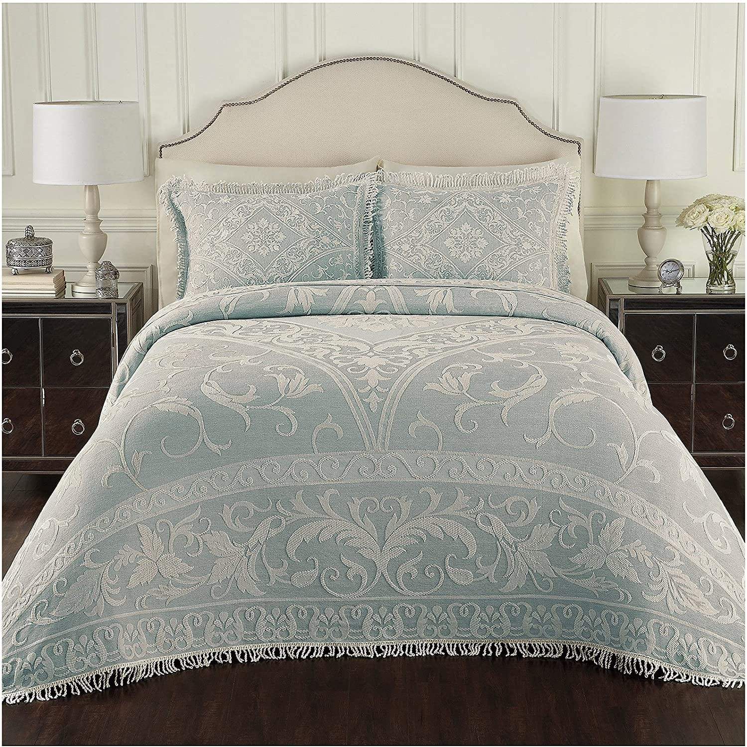 LAMONT HOME Comforter/Quilt/Duvet Queen - 259cm x 305cm / Blue Gabriella Bedspread - 1 Piece