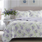 Laura Ashley Comforter/Quilt/Duvet King - 264cm x 244cm / White/Purple Keighley Pastel Purple Reversible Quilt Set - 3 Pieces
