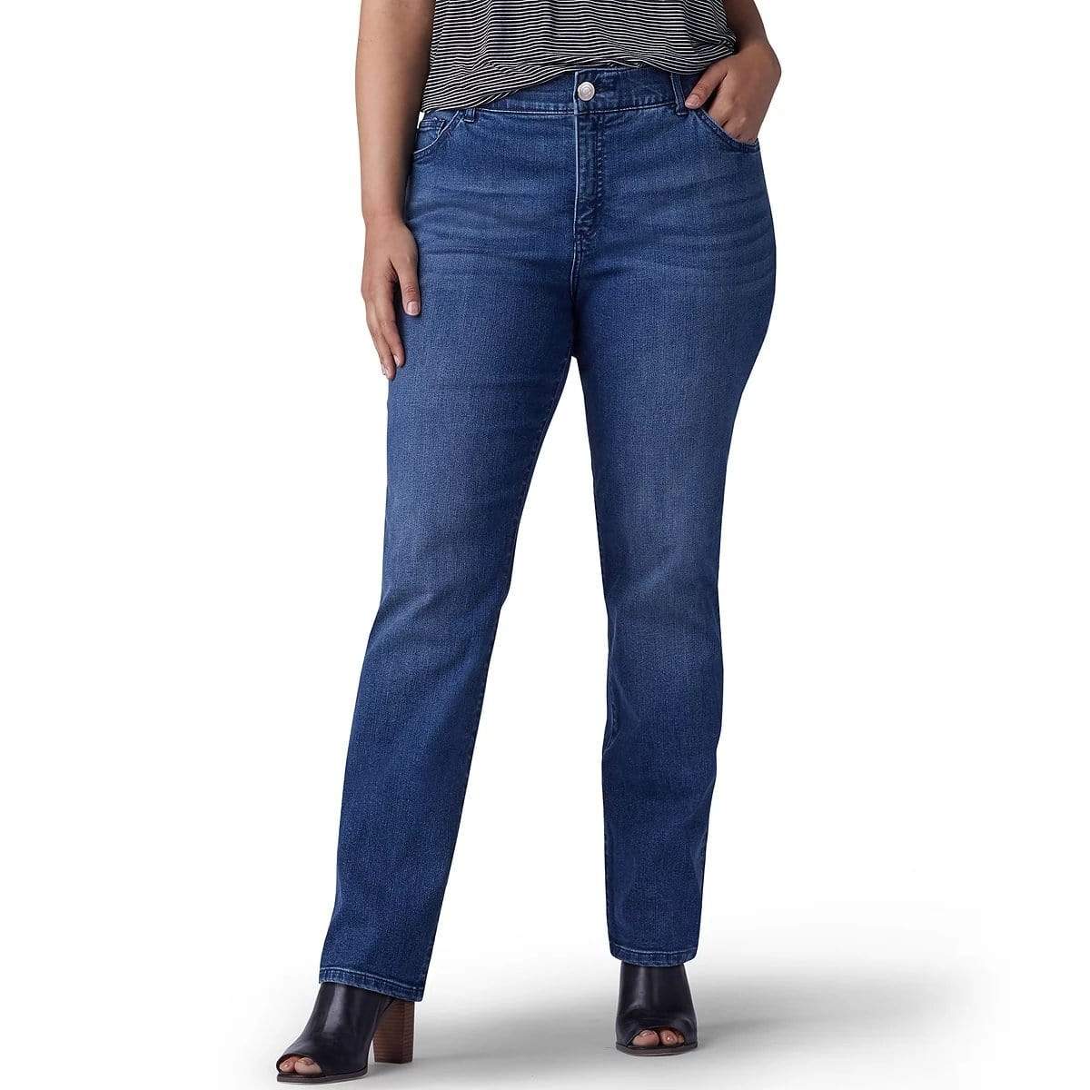 LEE Womens Bottoms 38 / Blue LEE - Flex Motion Regular Fit Straight-Leg Jeans