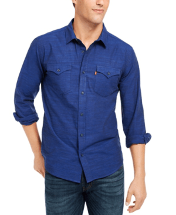 LEVI'S Mens Tops LEVI'S - Darrow Cotton Heathered Button-Down Shirt