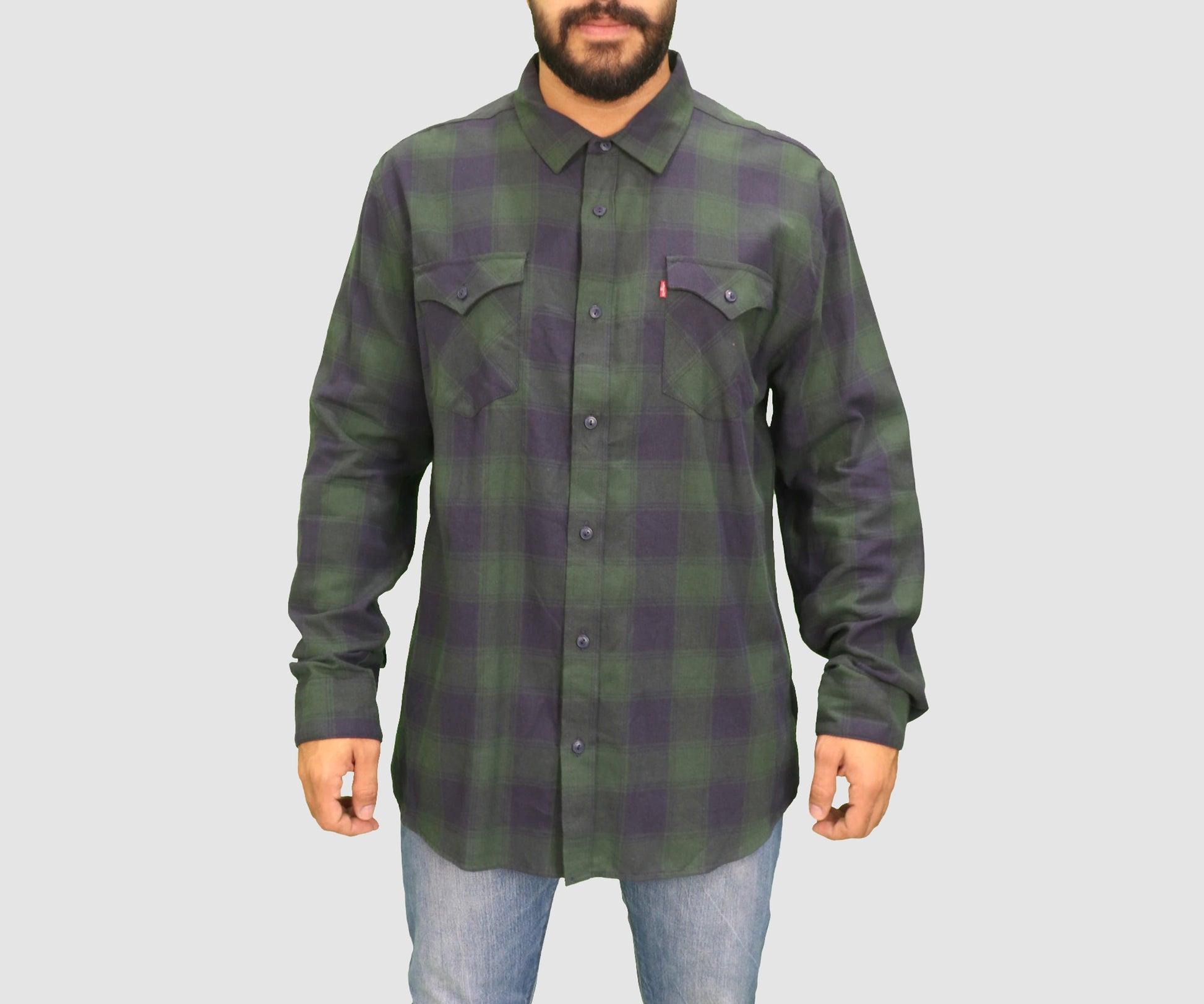 Levi's Mens Tops X-Large / Navy / Grey Long Sleeve Shirt