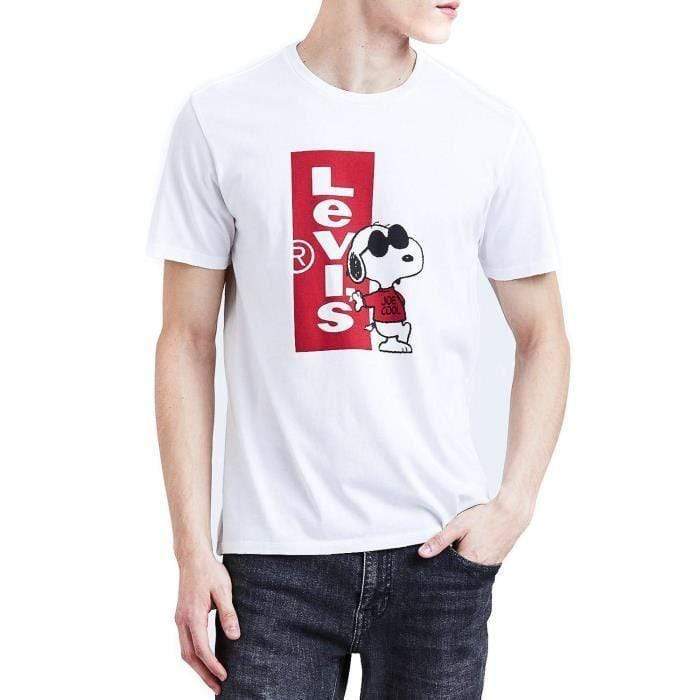 Levi's Mens Tops S / White Snoopy Red Tap T- Shirt