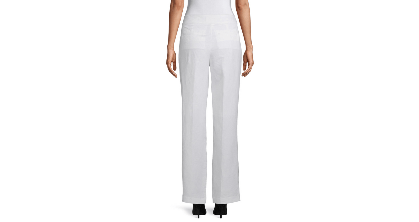 Liz Claiborne Womens Bottoms Medium / White Regular Fit Straight Trouser