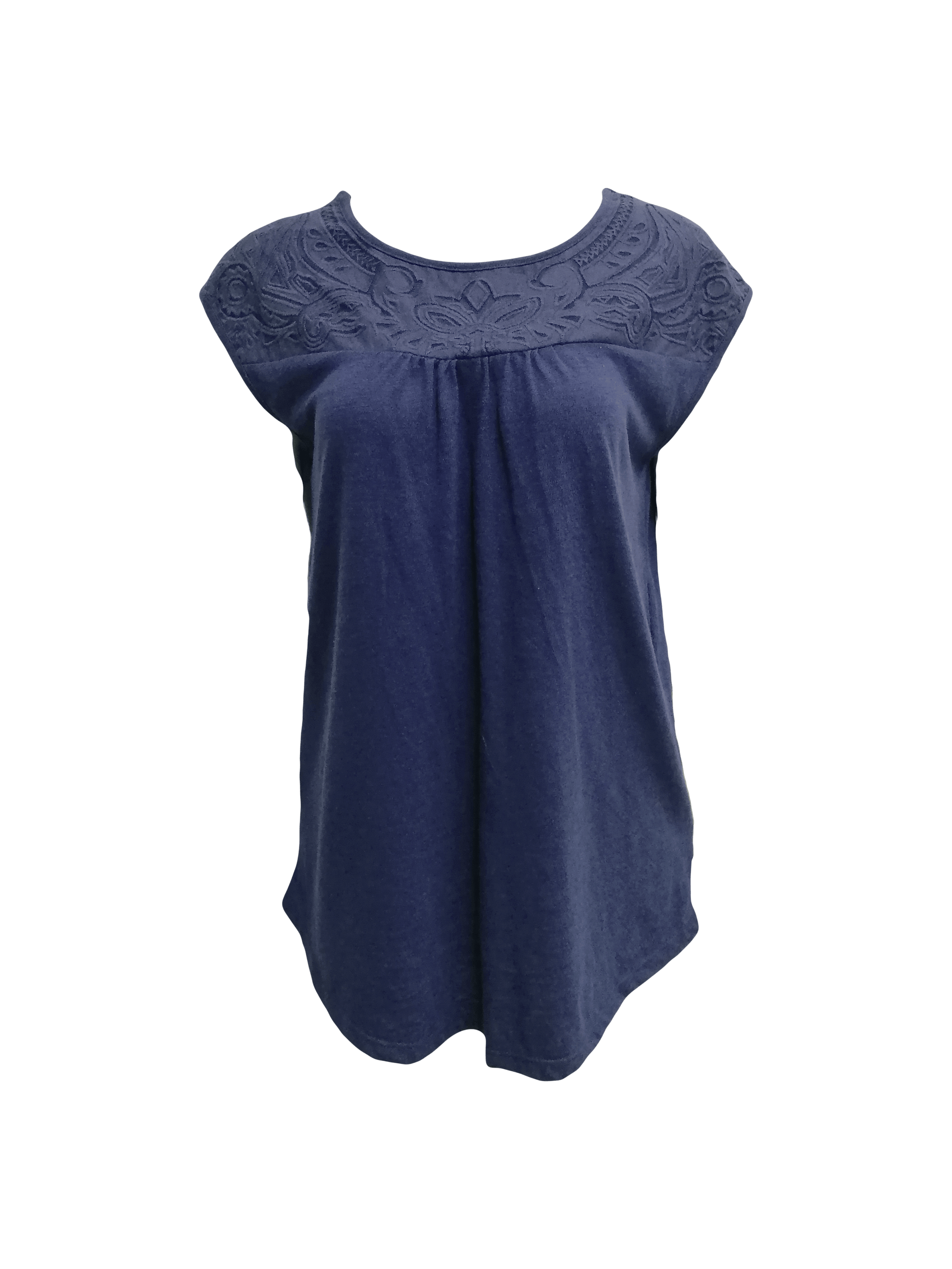 Liz Claiborne Womens Tops Small / Navy Sleeveless Engraved Shirt