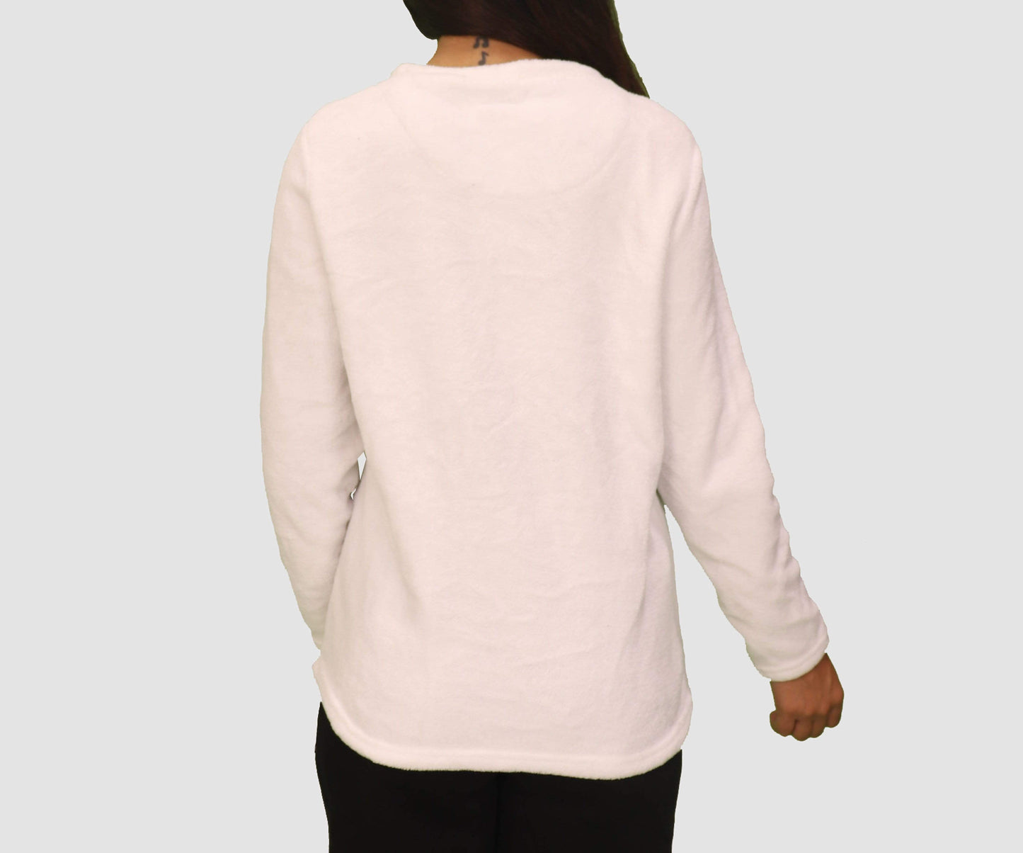 LOVE TO LOUNGE Womens Tops S / White Long Sleeve Top