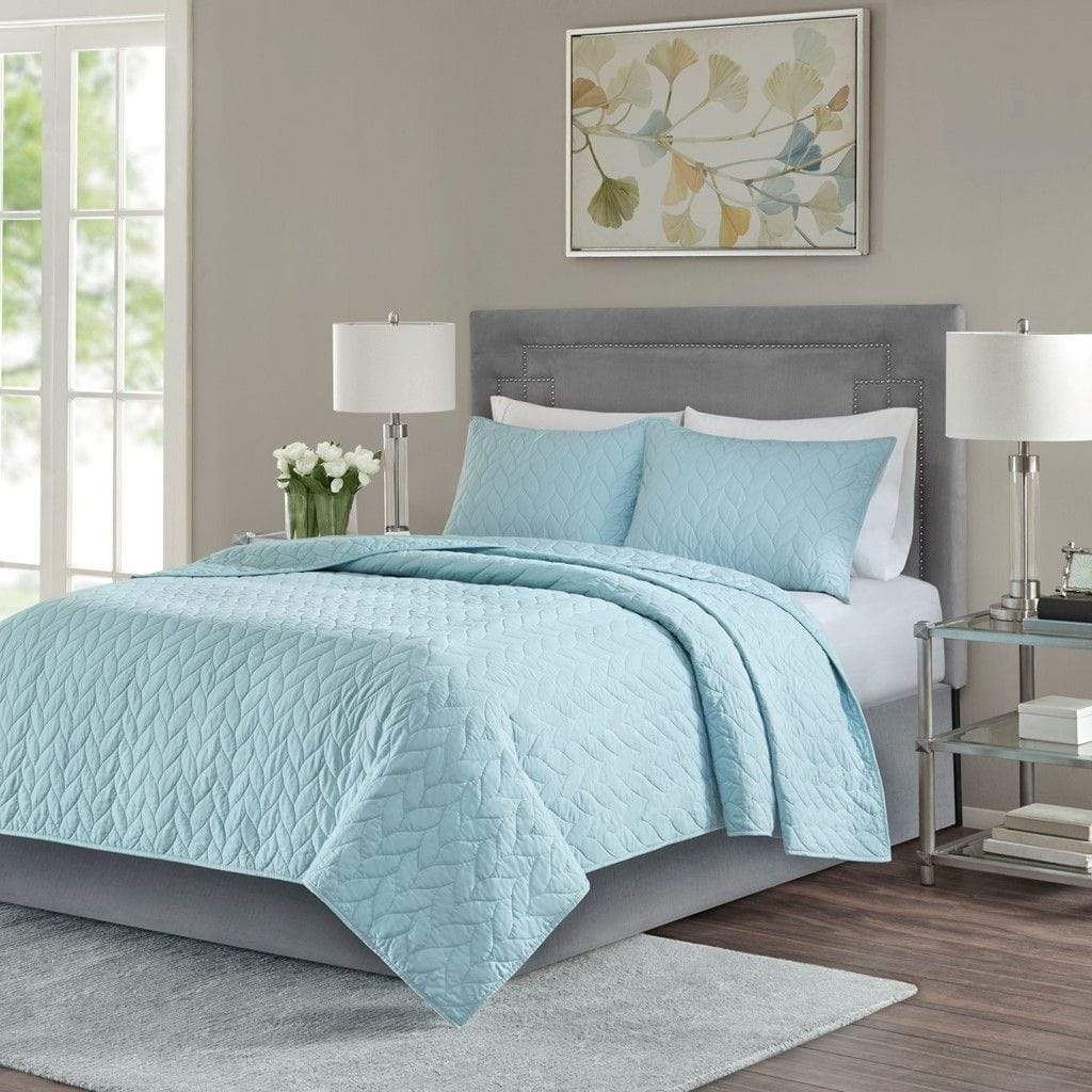 Madison Park Bedspread & Coverlet Full/Queen / Blue Madison Park - Sky Blue Coverlet Set