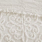 Madison Park Comforter/Quilt/Duvet White / King Cotton Chenille Bedspread Set of 3 Piece