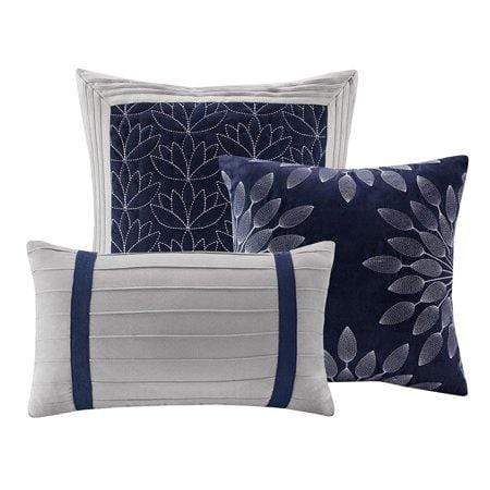 MADISON PARK Comforter/Quilt/Duvet Cal-King / Blue MADISON PARK - Dakota Pieced Comforter Set - 7 Pieces