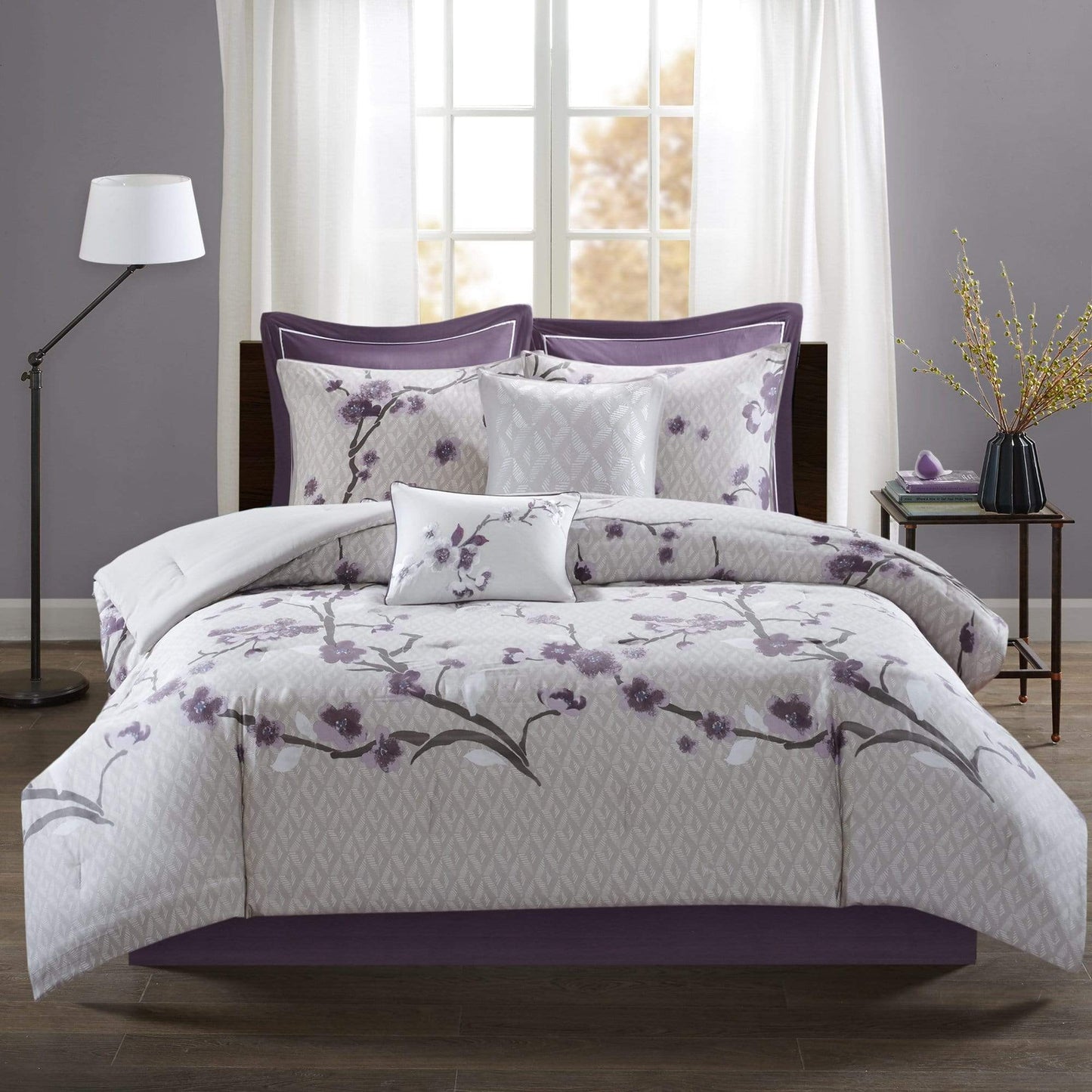 MADISON PARK Comforter/Quilt/Duvet King / Multi-color MADISON PARK - Home Essence Sakura Cotton Comforter Set - 3 Pieces
