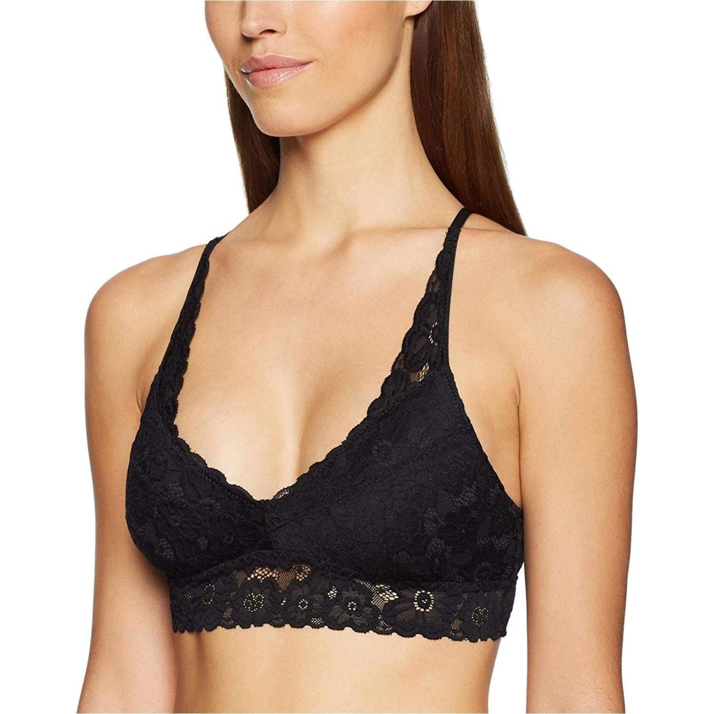 MAE womens underwear Large / Black Lace Racerback Bralette with Removable Pads