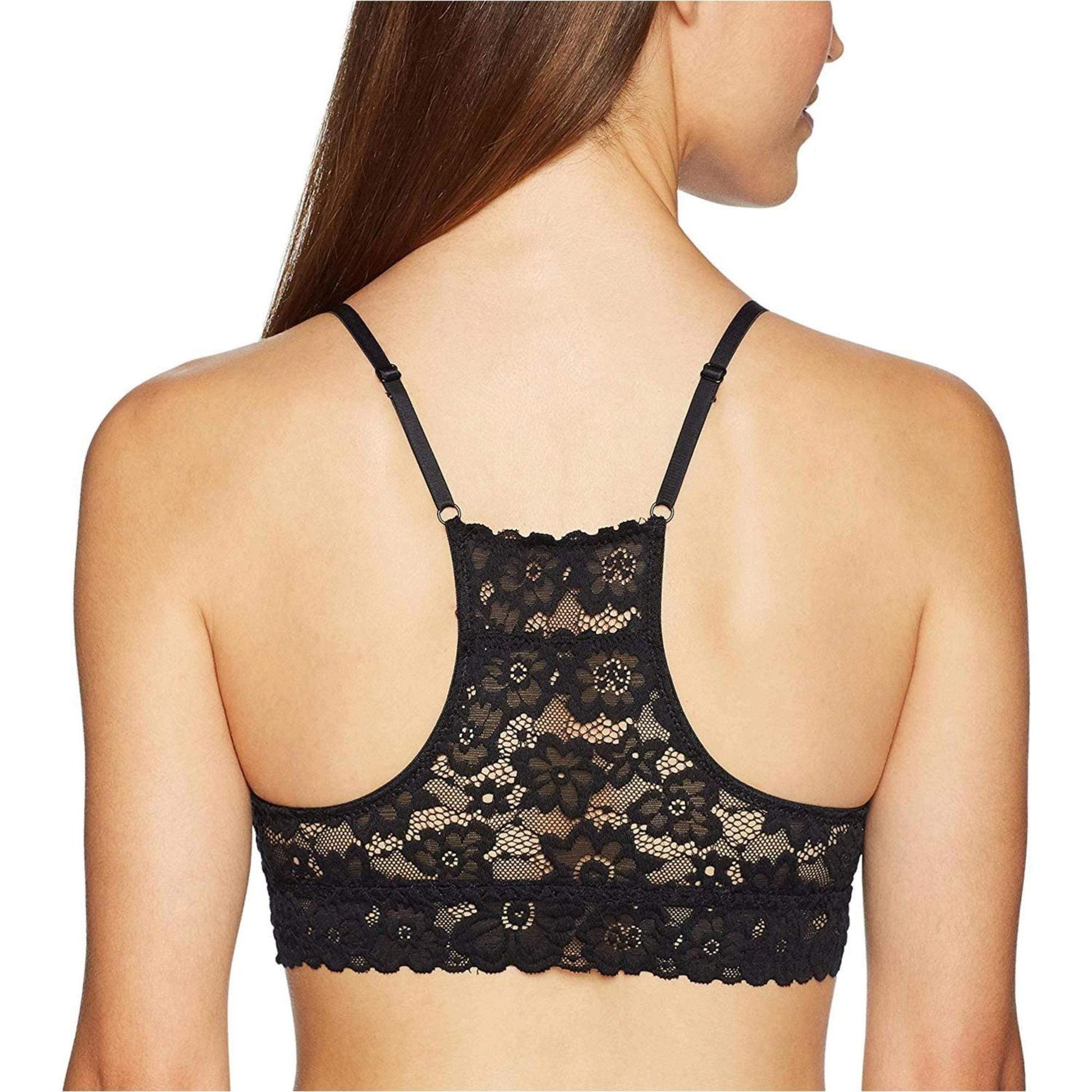 MAE womens underwear Large / Black Lace Racerback Bralette with Removable Pads