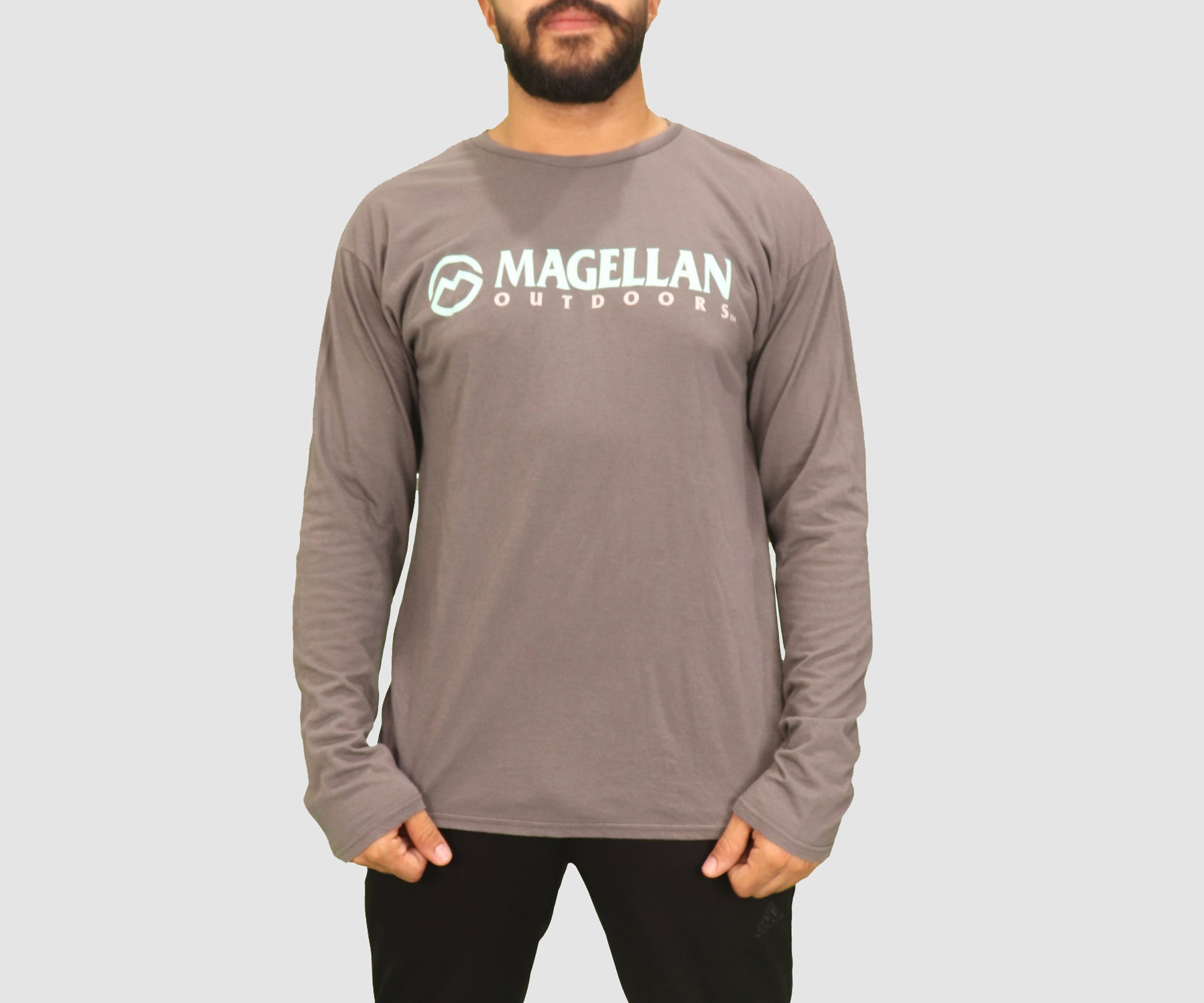 Magellan Mens Tops Large / Grey Long Sleeve Top