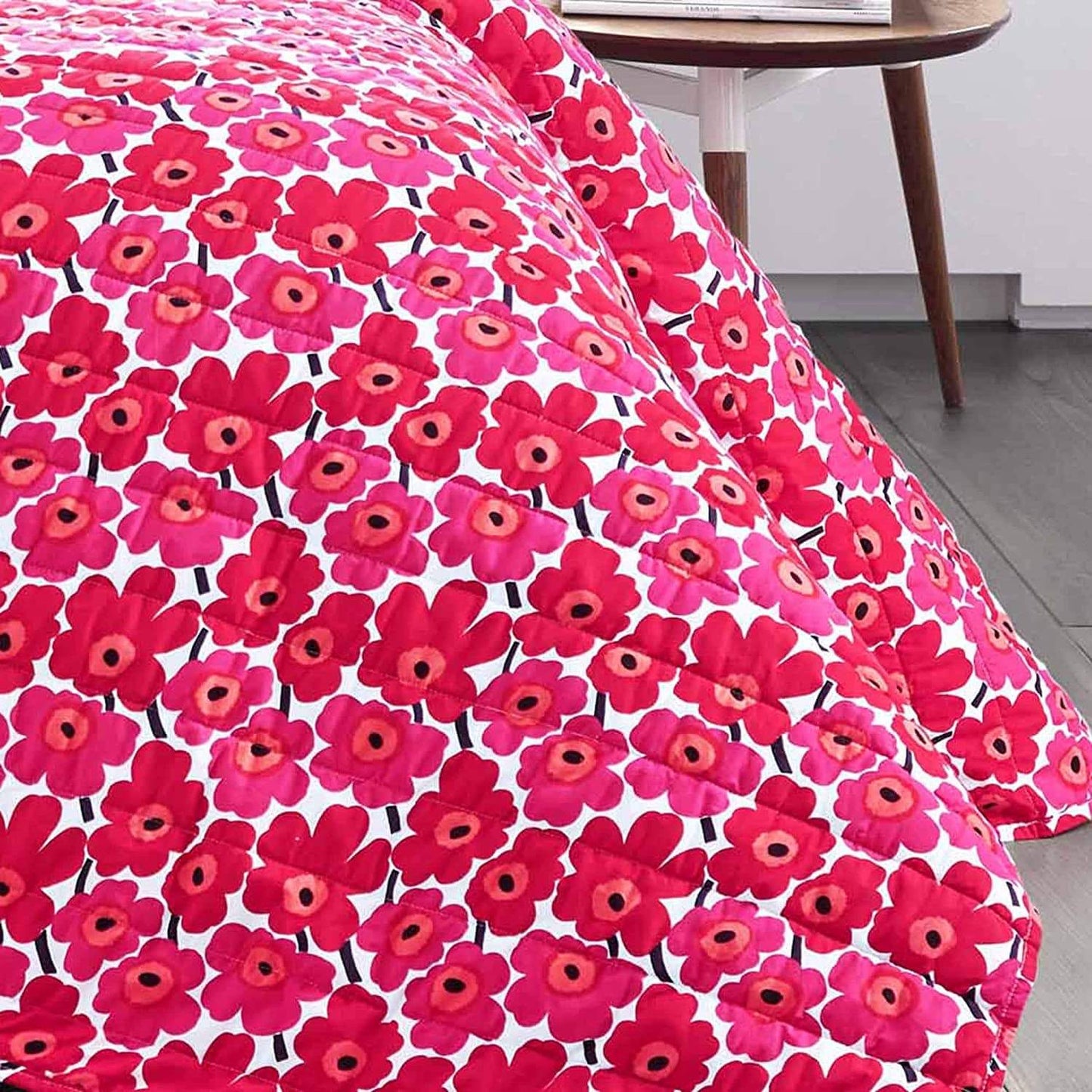 Marimekko Comforter/Quilt/Duvet King- 264cm x 244cm / Pink Mini Unikko Quilt Set - 3 Pieces