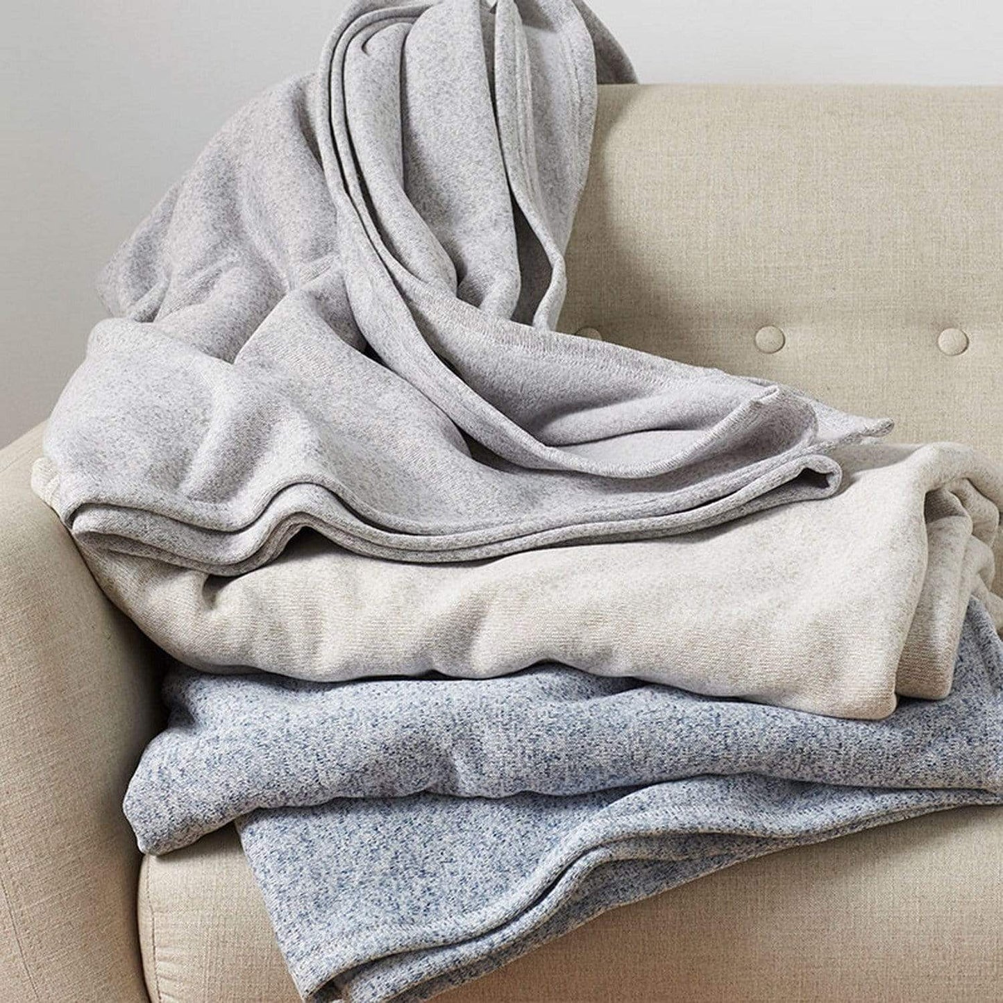 Martha Stewart Collection Bed & Bath Grey Sweatshirt Reversible Blanket