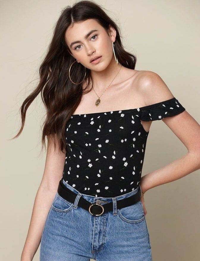 me to we Womens Tops X-Small / Black Ruby Off Shoulder Top