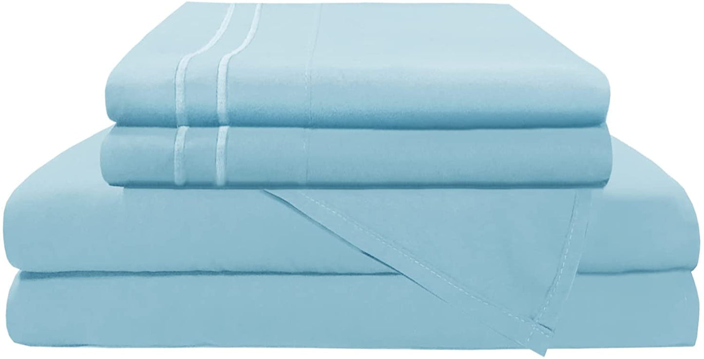 MEJO ROOM Comforter/Quilt/Duvet Queen / Blue MEJO ROOM -  Super Soft Brushed Microfiber 1800 Thread 4 PCS