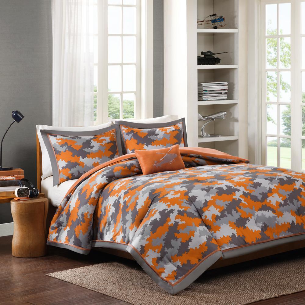 MI ZONE Comforter/Quilt/Duvet Full/Queen / Orange army MI ZONE - Jacob Microfiber Comforter Set