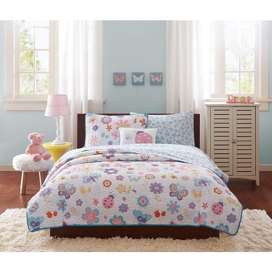 MI ZONE Comforter/Quilt/Duvet Kids / White/Flowers MI ZONE - Kids Majestic Mia Coverlet Set