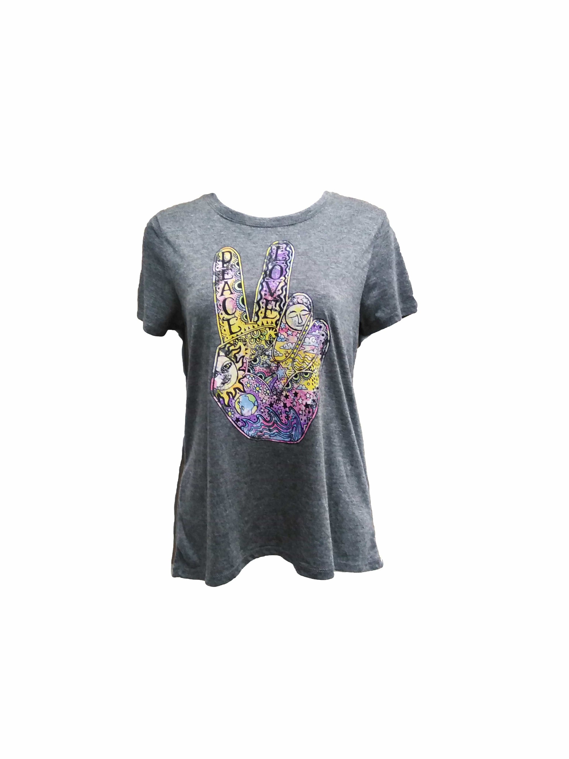 Modern Lux Womens Tops Large / Grey Short Sleeve Top