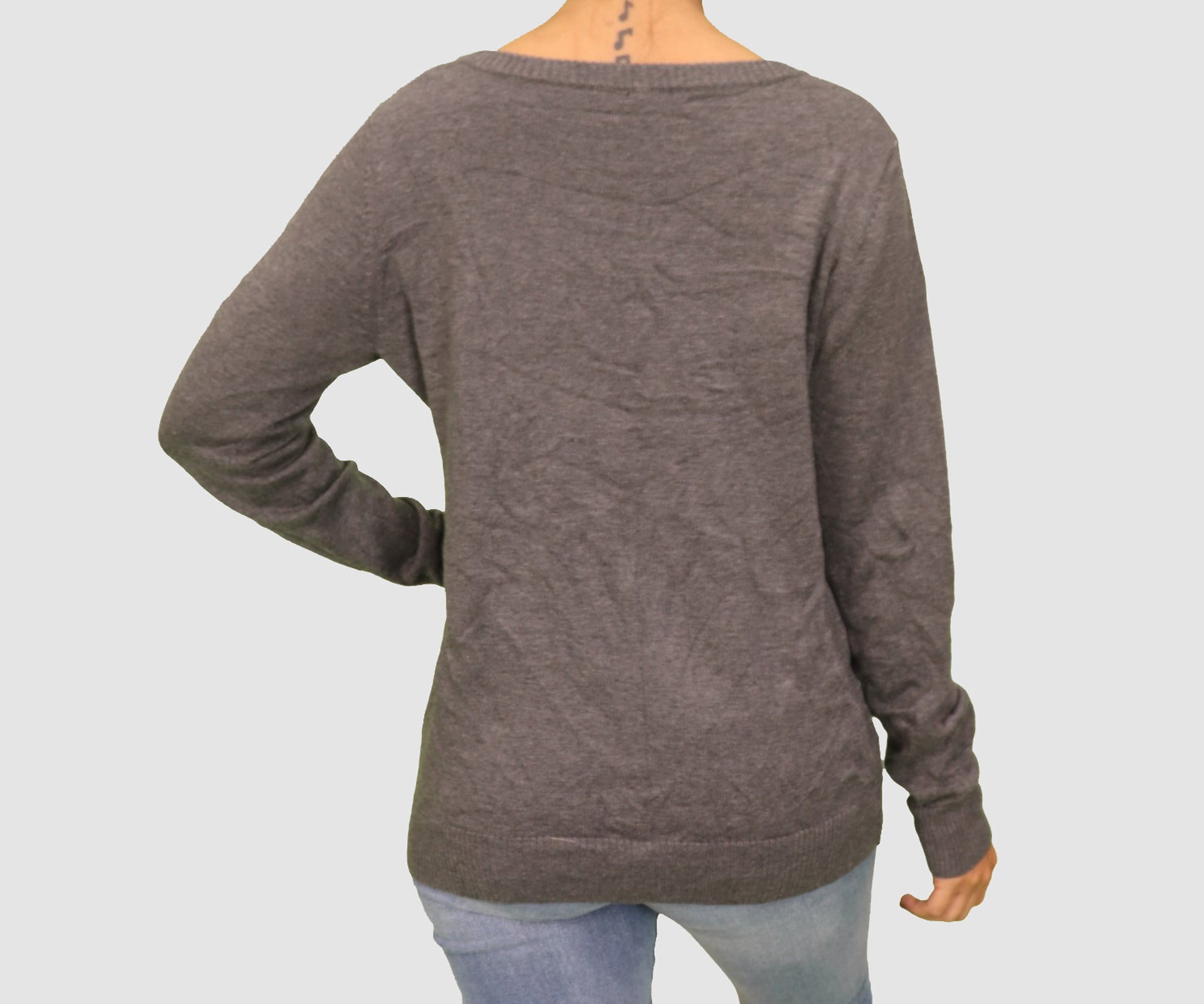 ND NEW DIRECTIONS Womens Tops Large / Grey Long Sleeve Top