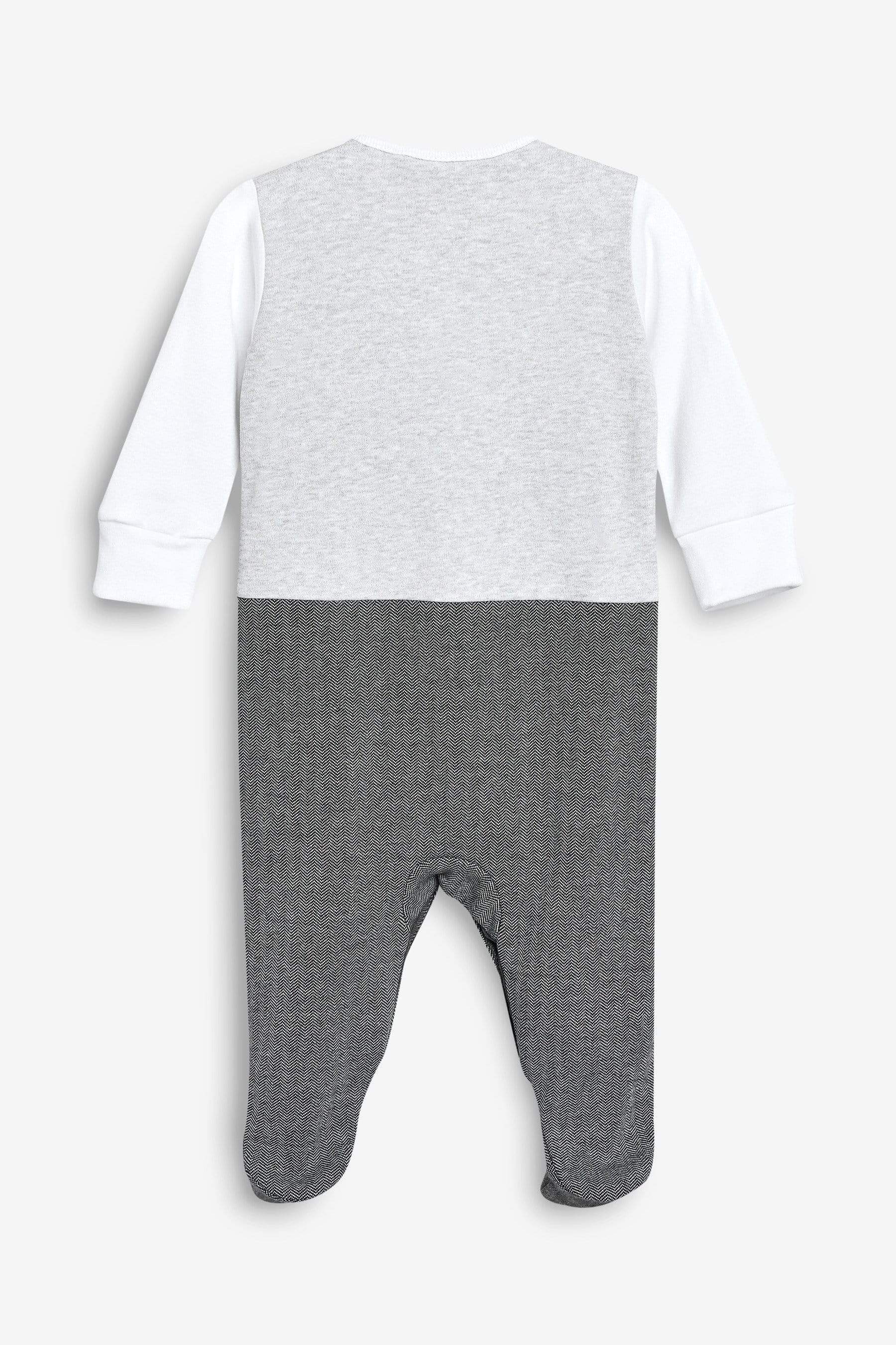 Next Baby Boy NEXT - Baby Smart Bow Tie Footed Romper