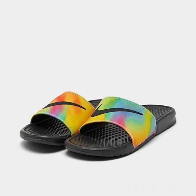 NIKE Mens Shoes 46 / Multi-Color NIKE - Benassi JDI Print Tie Dye Slide Sandals
