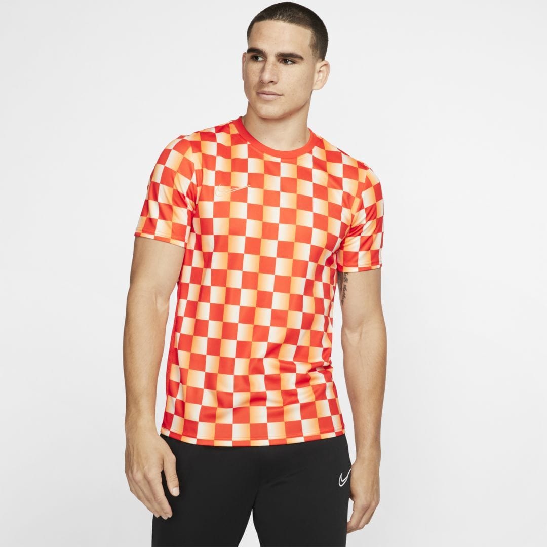 Nike Mens sports Large / Orange Printed Short-Sleeve Soccer Top