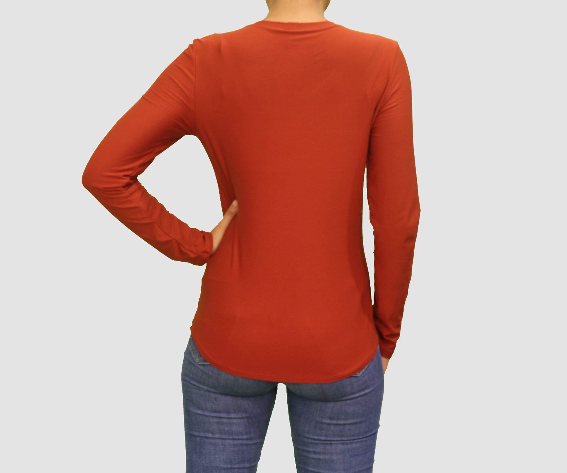 No Boundaries Womens Tops Medium - Large / Rust Orange Long Sleeve Top