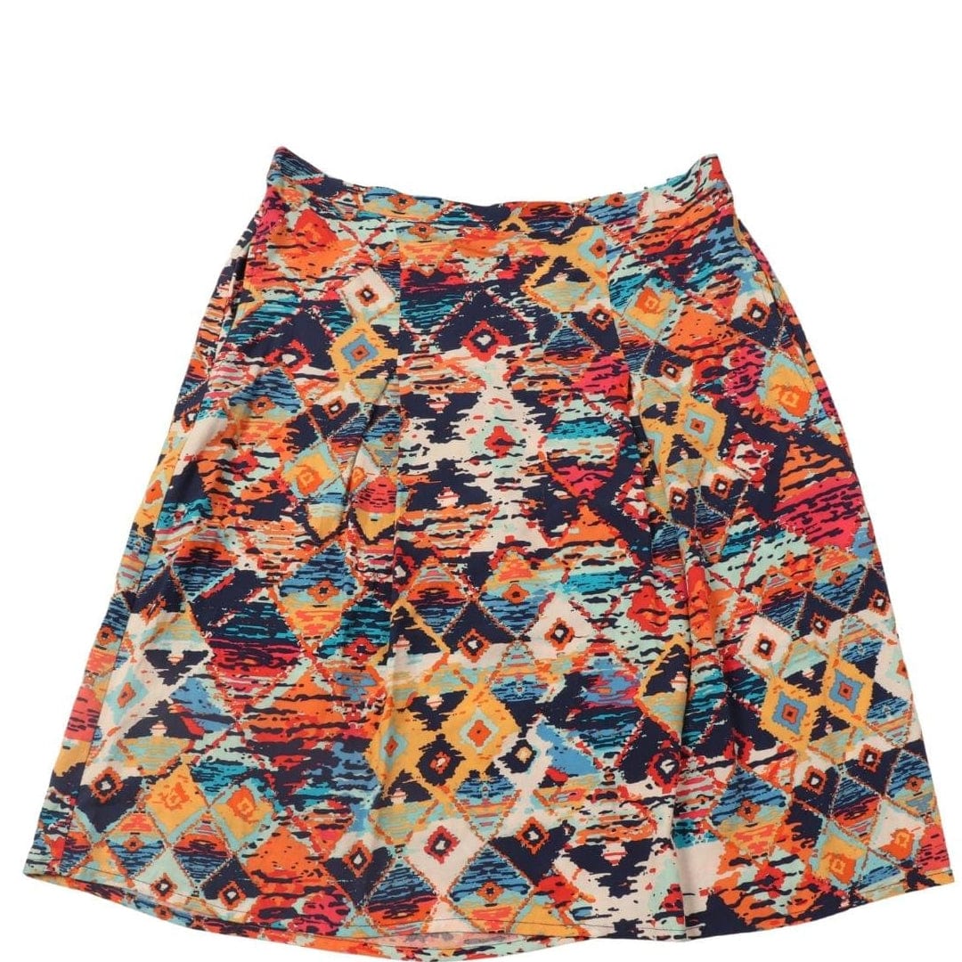 NOMADIC TRADES Womens Bottoms L / Multi-Color NOMADIC TRADES - Tribal Abstract Print Pleated Skirt