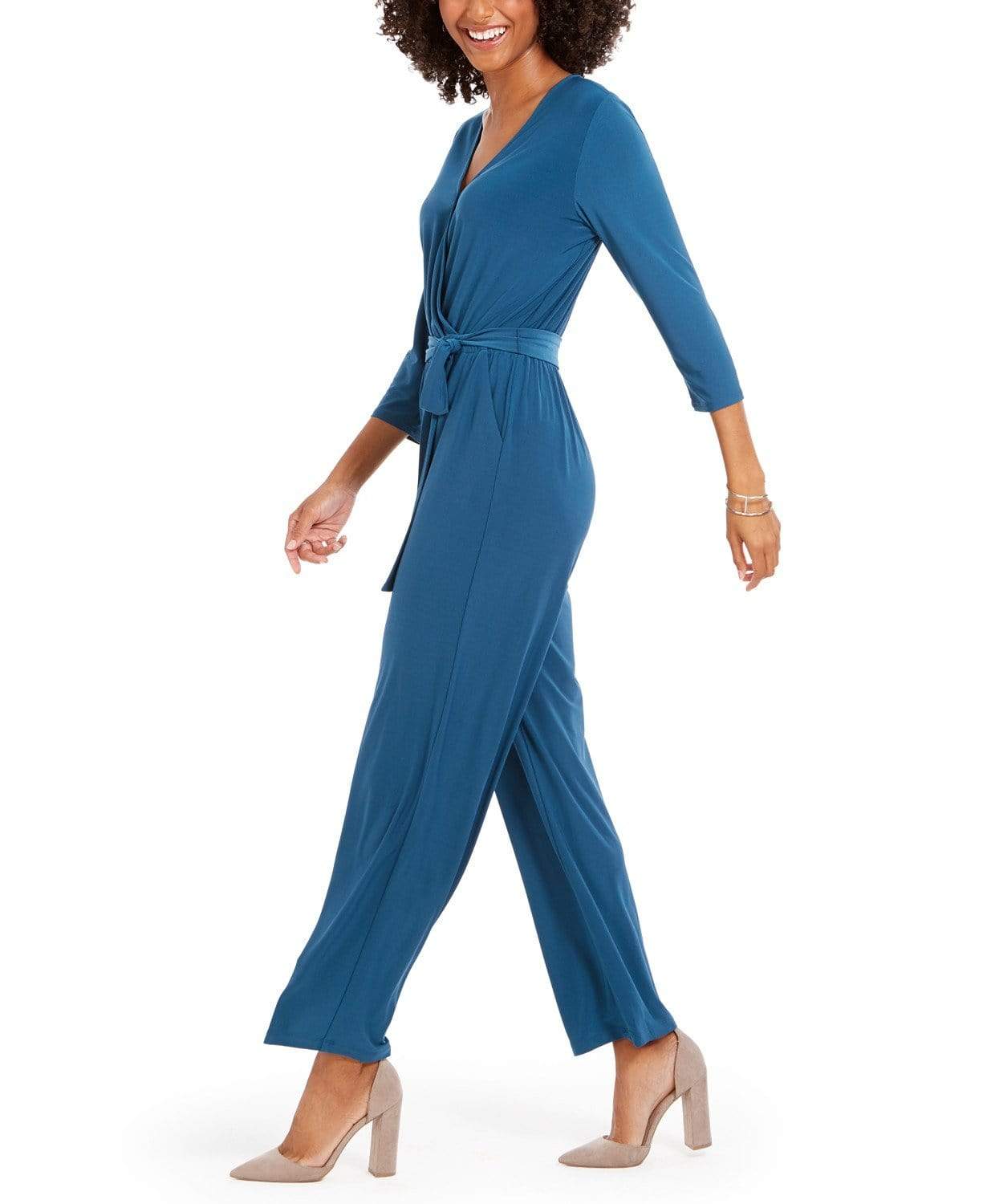 Ny collection best sale petite belted jumpsuit