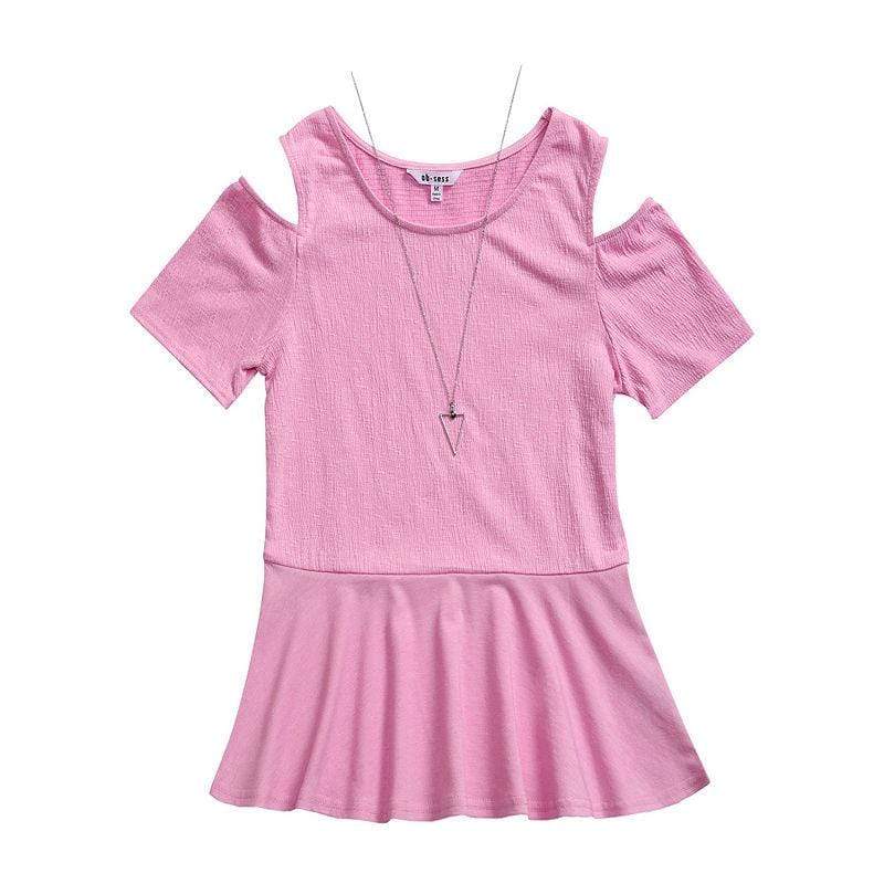 Obsess Round Womens Tops Small Neck Short Sleeve Cold Shoulder Sleeve Blouse