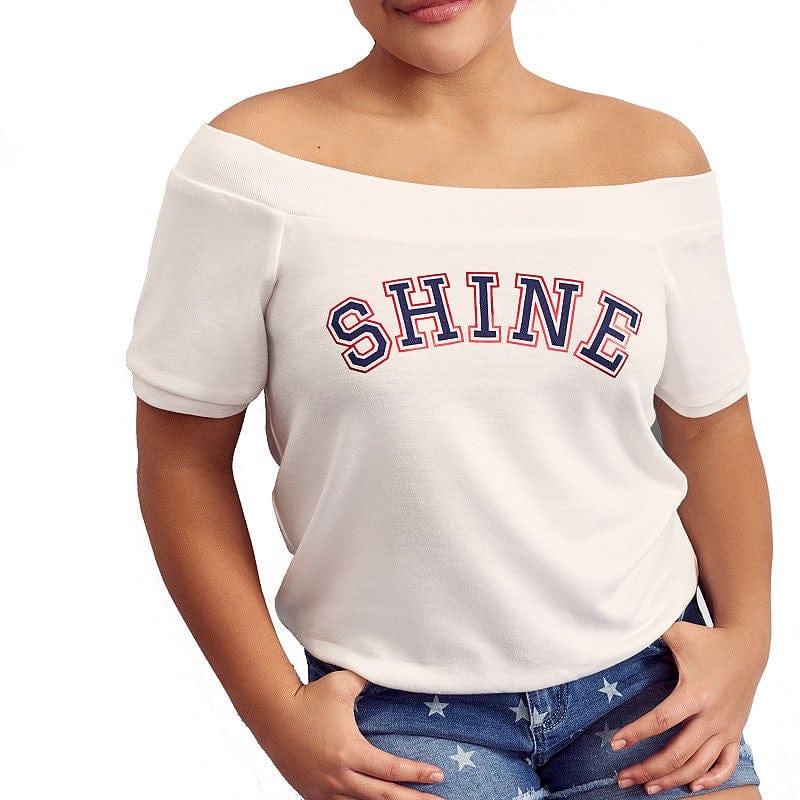 Obsess Womens Tops Off Shoulder Sleeve Blouse